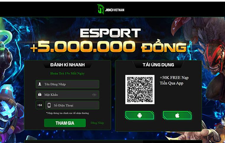 Cá cược Esport Jbo - đăng ký nhanh và hỗ trợ các thiết bị hiện đại