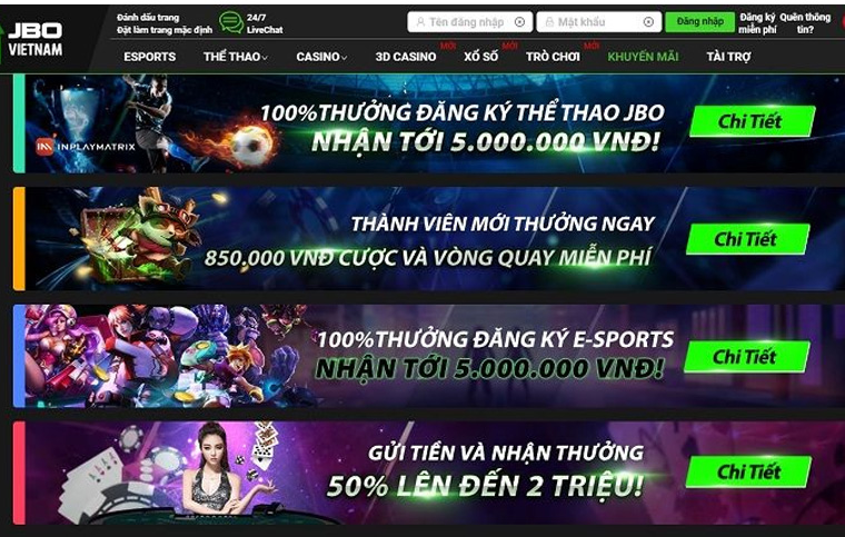 Esport Jbo - với nhiều chương trình khuyến mại uy tín